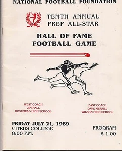 HIGH School Football 1989 East-West  Game Program(San Gabriel vs.Pasadena) - Picture 1 of 3