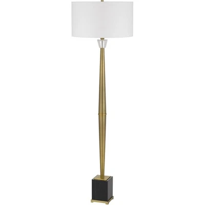CAL Lighting & Accessories BO-3157FL Salford Floor Lamp Antique Brass and Marble - Изображение 1 из 4