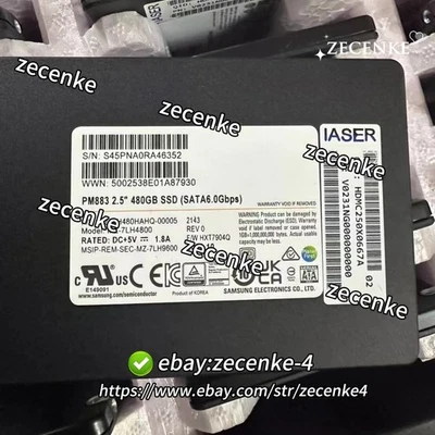 480GB Samsung PM883 SSD 2.5" SATA III MZ-7LH4800 MZ7LH480HAHQ-00005 F/W HXT7904Q - Image 1 of 2