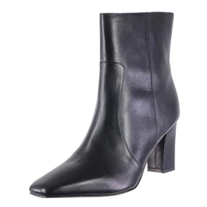NEU J.CREW Booties Stiefel halbhoch schwarz Leder Gr. 11 Square Toe Side Zip - Bild 1 von 8