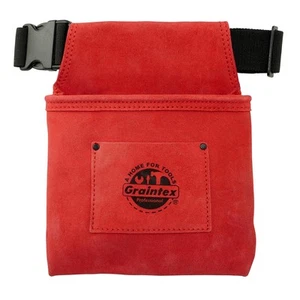 SS2516 :: Pocket Nail & Tool Pouch Red Color Suede Leather with 2” Webbing Be... - Picture 1 of 3