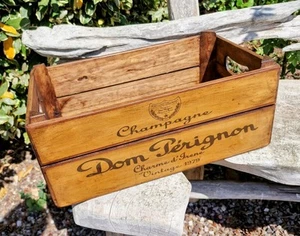 Dom Pérignon Champage Wooden Large Crate Box With Handle 45cm Vintage Style - Picture 1 of 1