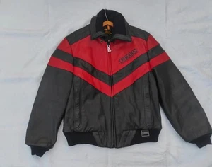 Yamaha Leather jacket vintage Rare Mens Color Black  Y2K Streetwear size S-M - Picture 1 of 21