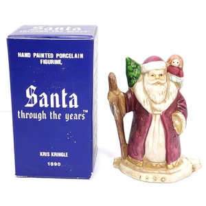 Babbo Natale attraverso gli anni 1890 Kris Kringle statuina porcellana natalizia 4" 1990 vintage - Foto 1 di 7