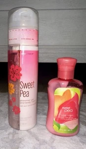 Lote de loción corporal de gel brillante y karité Bath & Body Works 6,7 oz y guisantes dulces de viaje - Imagen 1 de 5