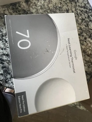 New Google Nest Learning Thermostat (4th Gen) w Temperature Sensor silver - Image 1 of 4