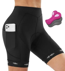 Padded Bike Shorts Women 4D Breathable Womens Cycling Shorts with Padding Mou... - Picture 1 of 6