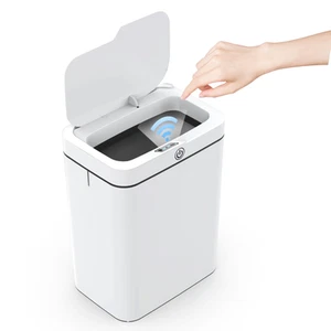 Automatischer Badezimmer Mülleimer mit Deckel, 3,95 Gallonen Touchless Mülleimer, Smart Pl - Bild 1 von 12
