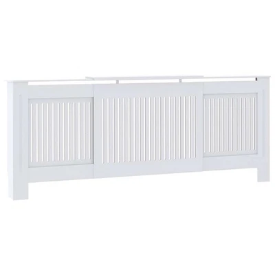 VIDAXL Radiator Cover, Slatted Design Heater Cover Cabinet with Top Storage Shelf, Hide