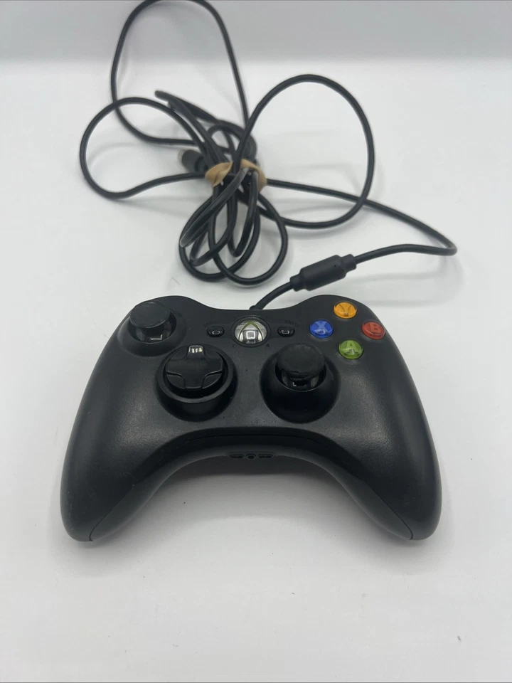 Official Microsoft Xbox 360 Wired USB Controller Black PC OEM - Image 1 of 4