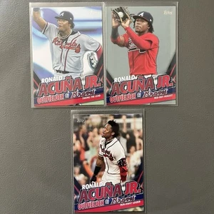 Ronald Acuna Jr Highlights x 3 2020 Topps Baseball Atlanta Braves - Picture 1 of 2