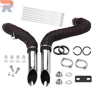Silver Powder Coat Pipes for Harley Forward Control 1984-2023 Sportster/Softail - Picture 1 of 8