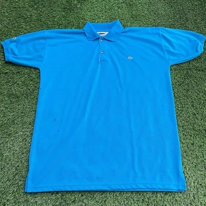 Lacoste Mens XL Blue Short Sleeve Polo Shirt Preppy Casual Golf Tennis Crocodile - Picture 1 of 13