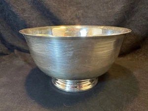 Vintage Paul Revere Reproduction Silverplate Footed 7" Serving Bowl - Picture 1 of 7