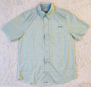Huk Mens Small Performance Fishing Shirt Checkered Lightweight S/S Outdoors - Picture 1 of 10