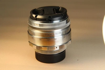 Helios-44  Lens 13 blades 2/58 mm mount M42 Silver Polished - Image 1 of 4