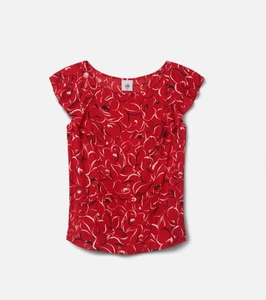 EUC Cabi Spring 2025 Wink Red Floral Sleeveless Peplum Blouse Top #6719 L Large - Picture 1 of 5