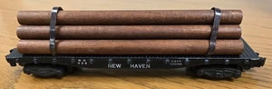 American Flyer S Gauge #928 New Haven Log Car w/ Wood Load Gilbert - Picture 1 of 3