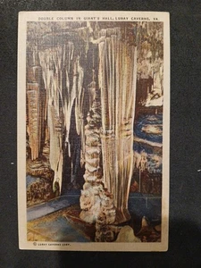 Doppia Colonna Sala dei Giganti Caverne Luray, VA Lino Cartolina d'epoca - Foto 1 di 2