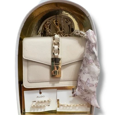 ALDO Edición Limitada 4 en 1 Oro Blanco Cartera Pelo Mujer’s Set de Regalo Foto 1 de 4