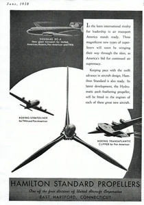 Hamilton Standard Propellers, East Hartford, Connecticut, WW2 Print Ad June 1938 - Picture 1 of 1