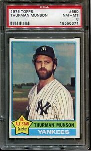1976 Topps #650 Thurman Munson PSA 8 NM-MT New York Yankees 6671