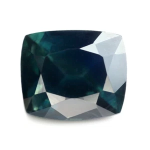 Certified 0.83ct Natural Teal Sapphire VVS Clarity Madagascar Cushion 5x4.3 mm  - Picture 1 of 5