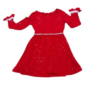 Sweet Heart Rose Girls Red Sparkly Christmas Dress Sz 6 - Picture 1 of 4