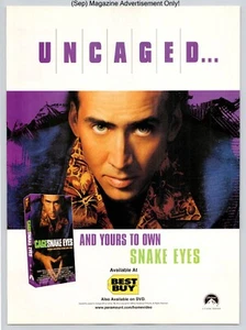 Cage Snake Eyes UnCaged Movie Promo 1999 Full Page Print Advertisement - Picture 1 of 4