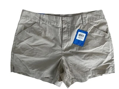 Columbia 短裤 16 码标准版卡其色棕褐色斜纹短裤棉质户外休闲 — 第 1/4 张图片