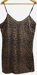 VTG Vassarette Leopard Print Slip Lingerie Night Gown Sz 38 20”/44 Spag. Strap - Picture 1 of 5