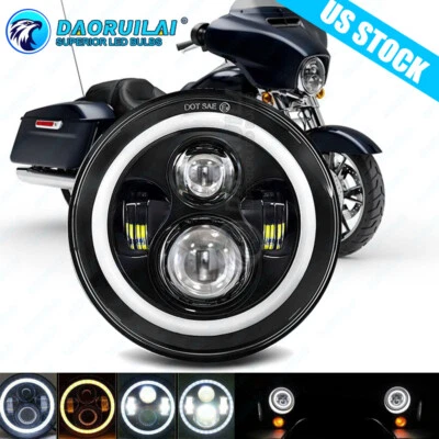 For Harley-Davidson Street Glide 7" Inch LED Headlight Projector High/Low - Image 1 of 4