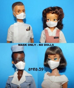 Handgefertigte Puppe Gesichtsmaske Maßstab 1:6 WEISS gefüttert Barbie Francie Tammy Phicen Ken - Bild 1 von 6