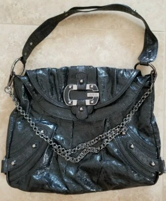 Guess Rivet Studded Chain Hobo Bag python Grunge Moto Biker Punk rock Stud Purse - Image 1 of 4