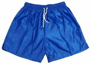 Blue Satin Polyester Soccer Shorts by VKM - Men's Small - Picture 1 of 3