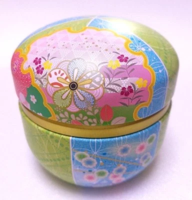 Japan R-edge Cylindrical Cute design Tea Can Empty Diameter 8.5cm X Height 8.5cm - Image 1 of 4