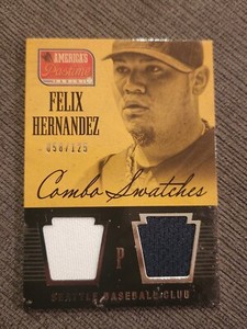 2013 Panini America's Pastime Combo Swatches #CS-FH Felix Hernandez/125