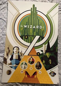 FIRMATO Il Mago di Oz Poster Stampa Arte Tom Whalen Mondo Inchiostri Metallici Film LE - Foto 1 di 2
