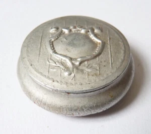 Petite boite ronde poudrier en vers 1900 avec miroir Art Noiuveau fer blanc - Picture 1 of 5