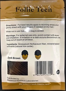 HAIR BUILDING FIBERS DARK BROWN 1 POUND REFILL HAIR LOSS CONCEALER 456 GRAMS - Picture 1 of 2