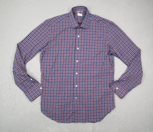 Culturata Dress Shirt Mens 16.5 42 Large Blue Check Tailored Fit Button Up Work - Picture 1 of 10