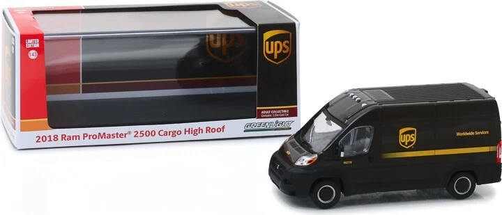 Ram ProMaster 2500 2018 Greenlight 86156 UPS carga techo alto escala 1/43 Foto 1 de 1
