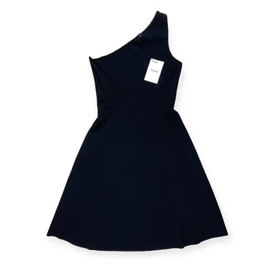 Theory Women's NEW $295 Leainna Black Fixture Ponte One Shoulder Dress P - Image 1 of 4