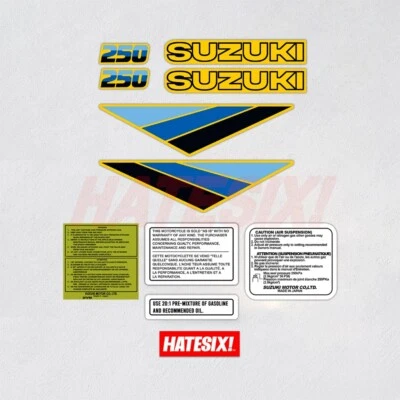 Sticker Decal Vintage Bike RM 250 1983 Side Cover Fuel Tank (Free shipping) - Изображение 1 из 2