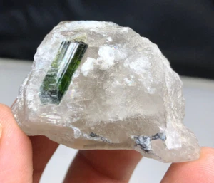 Very Unique Qty Beautiful Natural Color Tourmaline with Quartz Specimen 256Cts - Picture 1 of 6