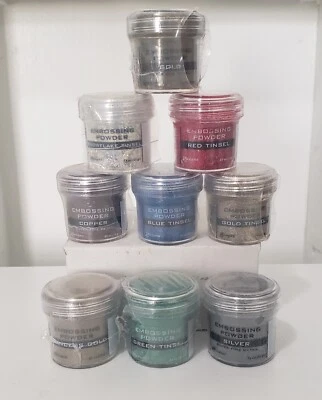 Ranger Embossing Powder .56 Ounce Jar - Red Blue Gold Snow Green Silver Copper - Image 1 of 2