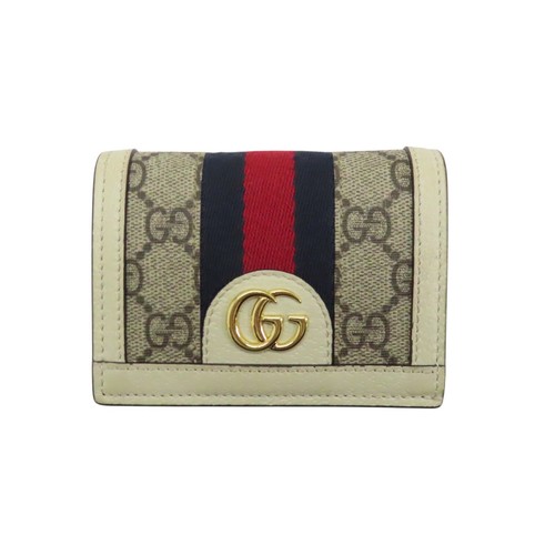GUCCI Ophidia Portafoglio Piccolo Bif Supreme Tela Bianco 523155