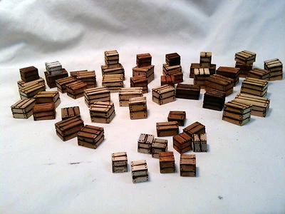 THINGS FOR YOUR OTHER HOUSE 1:12 Miniature Crates 6 Piece Variety Artisan Solid Wood Blocks Box Diorama