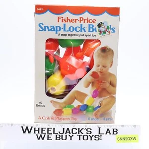 #0667 Perles Snap-Lock 1985 Fisher-Price berceau et parc jouet NEUF MISB SCELLÉ - Photo 1 sur 4