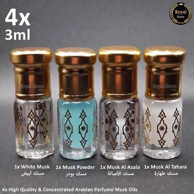 4x Perfume Árabe Musk Tahara aceite 3 ml Al Asala, Blanco, Polvo مسك الطهارة OFERTA Foto 1 de 4
